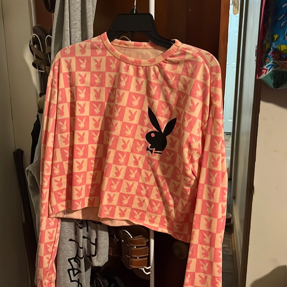 Playboy long sleeve crop top